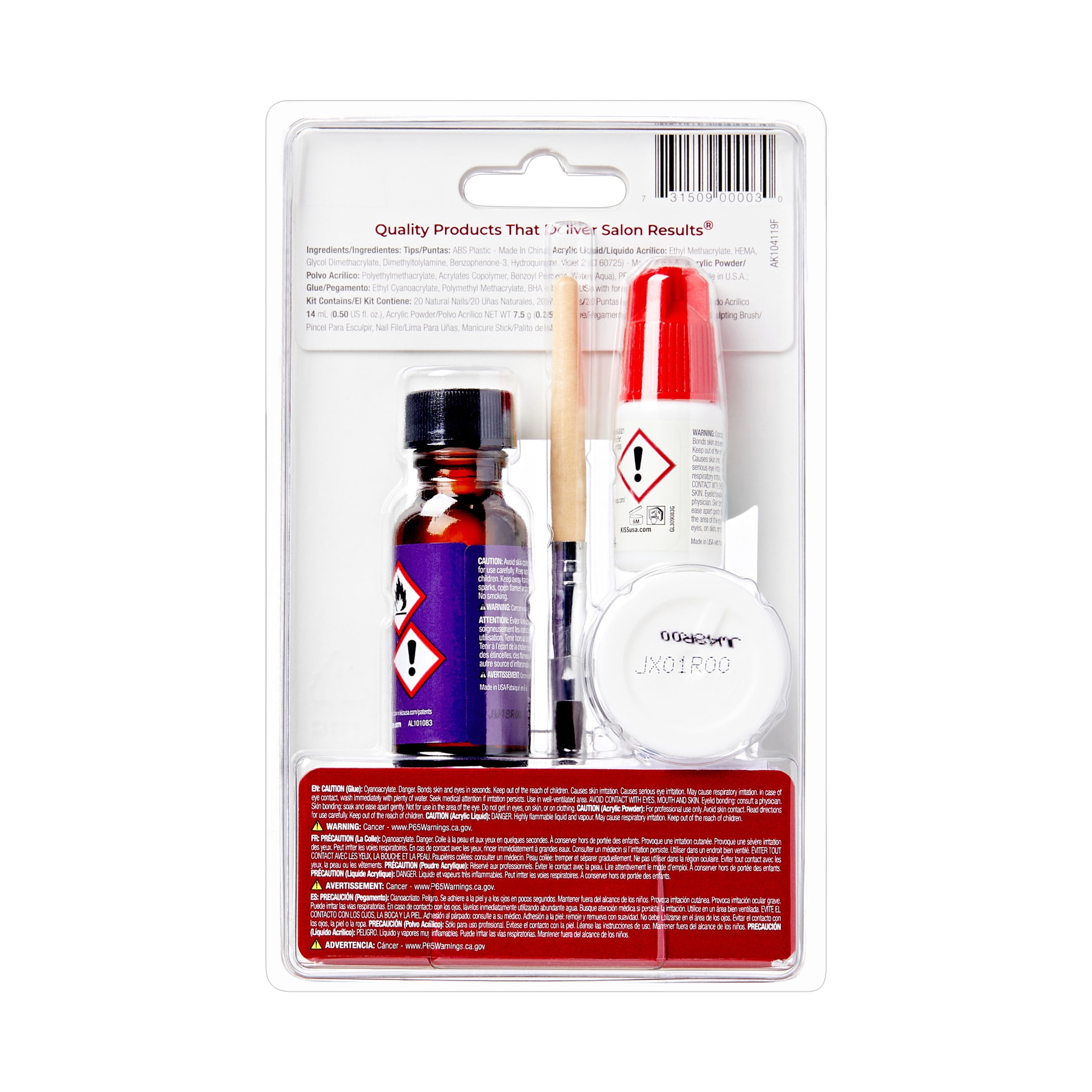 KISS French Acrylic Sculpture Kit, Press-on Nails, Natural, 40 Pieces