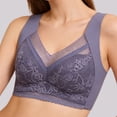 thumbnail image 2 of PMVFHDE Seamless Wireless Lace Bra Non Padded Bralette Comfortable Soft Daily Casual Wear Women's Unlined Lightweight Breathable Smooth Stretch Fit Purple - 5L, 2 of 5