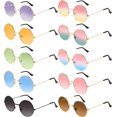 thumbnail image 1 of 10 Paires Lunettes De Soleil Rondes Hippie Lunettes De Soleil Rondes Multicolores De Style John Des Annes 60 (cuadro Or), 1 of 5
