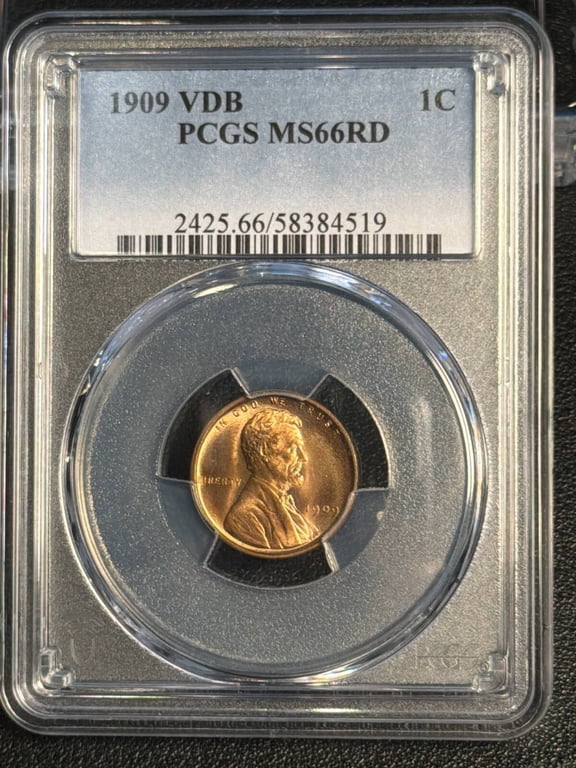 1909 VDB Lincoln Wheat Cent PCGS MS-66 RD