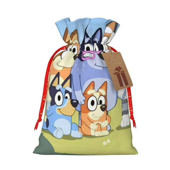 Kowoue Bluey Pattern Gift Bags ,Party Gift Bag, Christmas Goody Bags for Christmas Holidays Party Favors and Presents-Small