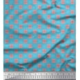 thumbnail image 1 of Soimoi Cotton Poplin Fabric Dotted Check & Floral Artistic Printed Fabric 1 Yard 56 Inch Wide, 1 of 1