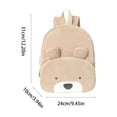 thumbnail image 3 of Cute Corduroy Backpack, Comfortable Cartoon Bear Backpack for Traveling, for Storing Study and Office Supplies Khaki, 3 of 6