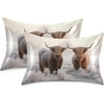 thumbnail image 2 of GZHJMY Highland Cow Satin Pillowcase, Soft Breathable Silk Pillow Case with Envelope Closure for Hair and Skin, King Size 40 x 20 Inch Home Decor, 2 of 7