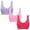 Multicolor, variant on JIUKE 3PC Bras for Women No Underwire Everyday Bra Breathable Wireless Comfort Stretchy Sleep Plus Size Bra Size XL