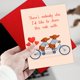 thumbnail image 3 of Tarjeta de felicitación Podagree con lindos perros en bicicleta tándem para San Valentín, 3 of 9