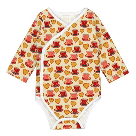 

Matuu Cups of Tea for Baby Long-Sleeve Bodysuit Soft Cotton Comfortable and Breathable Perfect for Newborns and Infants