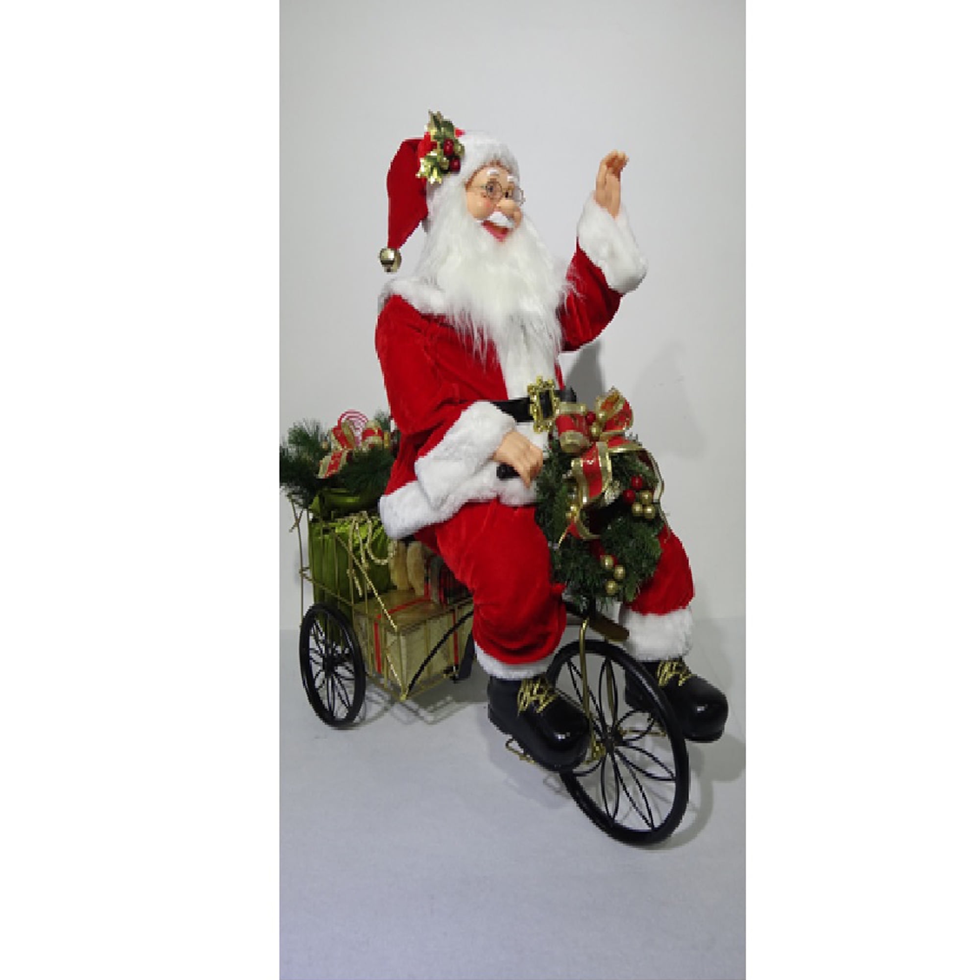 32" Animated and Musical LED Lighted Santa Claus Riding a Tricycle
