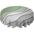 thumbnail image 4 of Sage Green Grey Ombre Round Tablecloth 60 Inch - Modern Abstract Waterproof Fabric Table Cloth Protector, Art Aesthetics Tablecloths Washable Table Cover for Kitchen Banquet Outdoor Party, 4 of 6