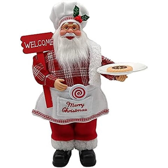 Christmas Decorations, 12" Standing Santa Claus Figurine Decorations, Home Party Holiday Decorations and Birthday Gifts