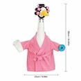 thumbnail image 3 of Porch Goose Decor Set, Funny Pink Bathrobe and Curler Hat Statue Accessory for Standard Goose, Novelty Outdoor Yard Decoration, Complete Set, 3 of 6
