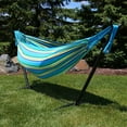 thumbnail image 5 of Sunnydaze 2-Person Cotton Brazilian Hammock with Stand, 400 lb Capacity - Sea Grass, 5 of 8