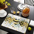 thumbnail image 3 of Summer Bee Love Placemats Set of 6, Daisy Floral Eucalyptus Leaves Rustic Placemats for Dining Table, Place Mats for Kitchen Tabletop, Waterproof Wipeable Dining Table Mats Set, 3 of 9