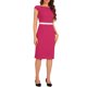 thumbnail image 4 of Vestido de oficina INSPIRE CHIC para mujer, con mangas cortas, ceñido elegante y cinturón, talla XL, color rosa intenso, 4 of 6