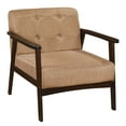 thumbnail image 1 of Costway Accent Chair Button Tufted Mid-century Modern Lounge Chair with Armrest Brown, 1 of 8