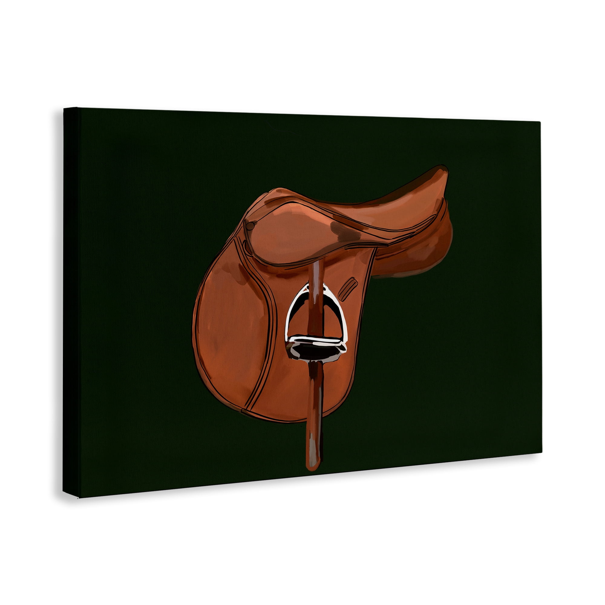 Stupell Industries Brown Horse Saddle Abstract Painting Gallery Wrapped Canvas Art Print Wall Art, 24 x 16