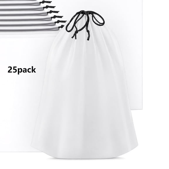 25 Pack Shoe Bags for Travel, 15.7" x 11.8" Clear Travel Shoe Bags for Packing, Large Waterproof Portable Drawstring Travel Shoe Storage Bag Travel Essentials Women and Men