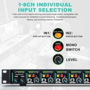 8-Channel Headphone Mixing Distribution Amplifier, Mountable High-Power Headphone Splitter Amp with Mono/Stereo Modes, 16 Headphone Outs, LED Meters for Studio & Live Sound Monitoring