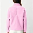 thumbnail image 6 of Hurxie Women’s Quarter Zip Fleece Pullover Fuzzy Sherpa Jacket Half Zip Mockneck Sweatshirt Jacket,Long Sleeve Cozy Layering Tops,Fuzzy Outfits, 6 of 7