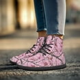 thumbnail image 2 of POLERO Women's Pink Maple Leaf Camo Hunting High Top Walk Shoes for Girls Running Trainer Athletic Barefoot Sneakers PU Leather Walking Business Work Jogging Gym Sneaker with Ankle Support, 2 of 7