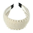 thumbnail image 4 of Unique Bargains 1 Pc Classic Elegant Wide Pearl Headband for Women for Girls 6.10"x1.97" Beige, 4 of 4
