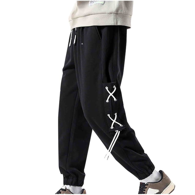 Mefallenssiah Full Length Pants Clearance Men'S Solid Color Leisure Time Motion Easy Shut Up Sweatpants Add Fertilizer Enlarge Trousers
