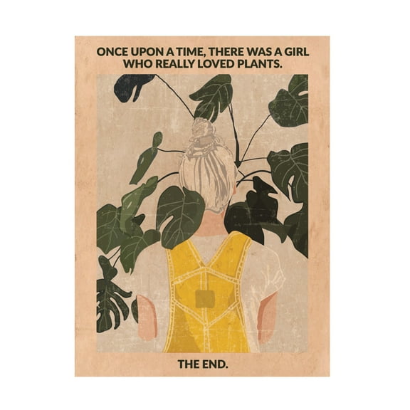 Trademark Fine Art Jon Downer  Plant Girl grey:vintage Canvas Wall Art