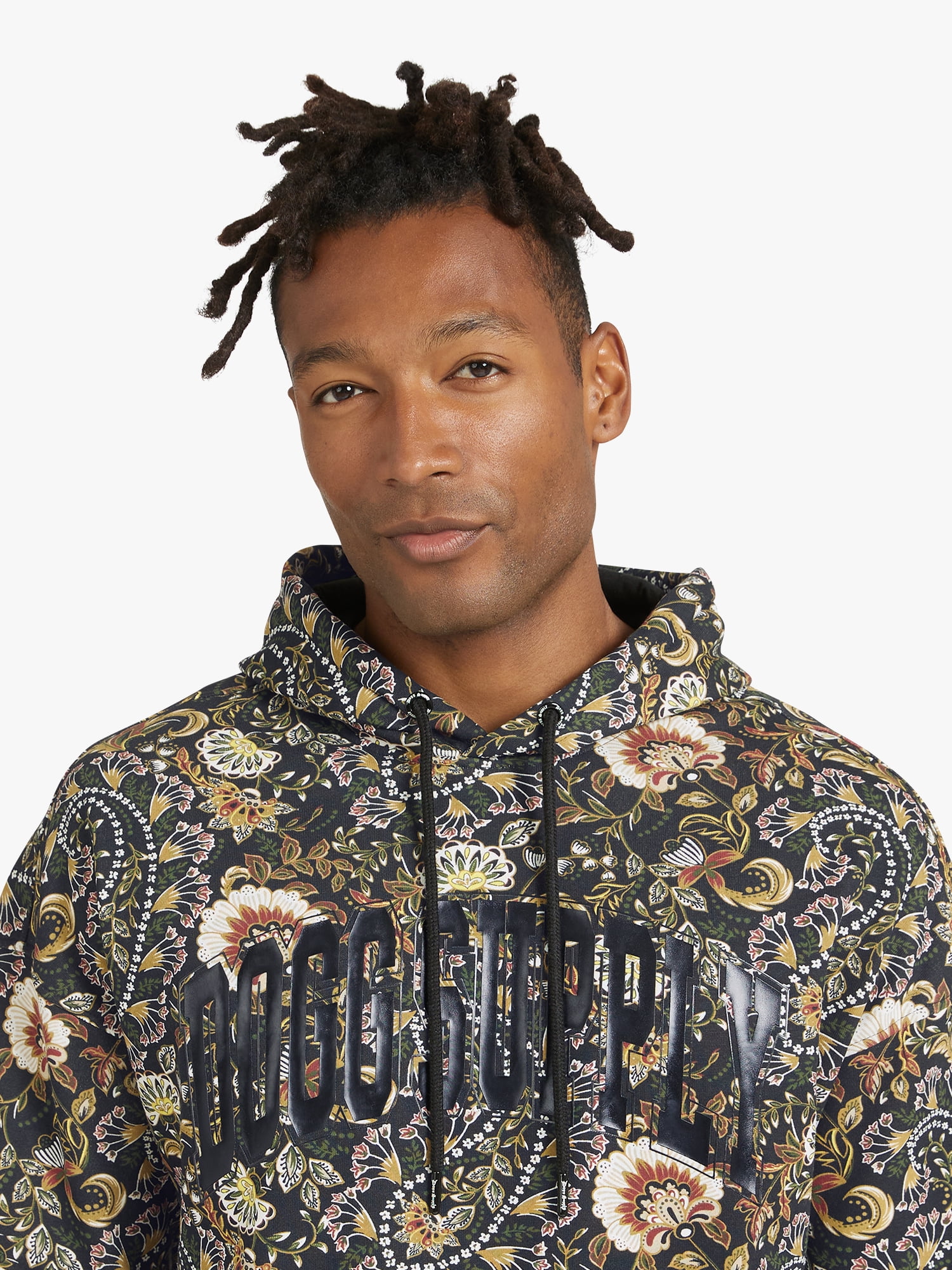 Dogg Supply by Snoop Dogg All-Gender Men's and Women's Floral Paisley Fleece Hoodie, Sizes XS - 3XL