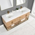 thumbnail image 6 of Bianco 72" Wood Vanity in Light Brown with White Composite Stone Top no Mirror, 6 of 7
