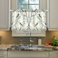 thumbnail image 5 of Birds and Flowers Pattern Kitchen Curtains Tier Set 27x36 Inch 2 Panels Semi Sheer Light Filtering Privacy UV Protection, 5 of 8
