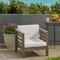 thumbnail image 3 of Euroco Outdoor Acacia Wood Club Chair with Waterproof Cushions, Mid-Century Modern Patio Lounge Chair for Backyard, Porch, or Garden, 3 of 9