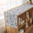 thumbnail image 6 of Blue Floral 70 Inch Table Runner, Farmhouse Vintage Flower Leaf Botanical Farmhouse Dresser Scarf Cotton & Linen Tablerunner for Dining/Kitchen Island/Holiday Party Décor 13" x 70", 6 of 9