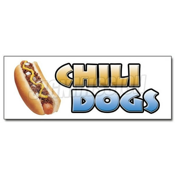 12" CHILI DOGS DECAL sticker hot dog cart stand