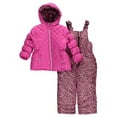 thumbnail image 2 of Girls' Quilted Top and Cheetah Print Bottom Snowsuit with Pockets, 2 of 4