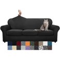 thumbnail image 1 of Latest Checkered 4 Pieces Couch Covers for 3 Cushion Couch Extra Large High Stretch Thickened Sofa Cover for Dogs Pets Anti Slip Furniture Protector Sofa Slipcovers (XL Sofa, Black), 1 of 7