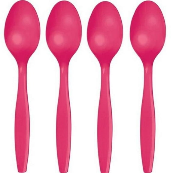 Hoffmaster Group 010591 Premium Plastic Spoons, Hot Magenta - 24 per Case - Case of 12