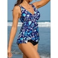 thumbnail image 2 of Charm V Neck Swimsuit Top for Womens Adjustable Straps Only Tankinis Tops Bathing Suit Top, 2 of 6