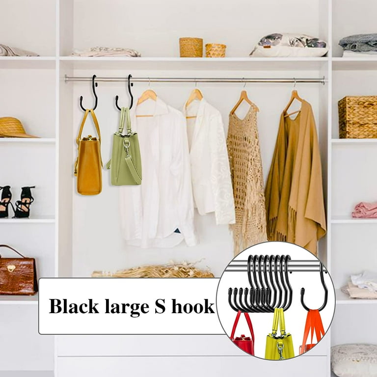30 Pack Purse Hanger for Closet. Purse Hooks Organizer Unique Twist Design Bag Hanger Hooks S Hooks for Hanging Handbags Purses Belts Scarves Hats Clothes 3.5Inch Black Walmart
