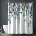 thumbnail image 6 of Blue Purple Eucalyptus Leaves Shower Curtains,Waterproof Fabric Stylish Botanical Bathroom Shower Curtain with Hooks-48"W x 72"L (Pack of 1), 6 of 7