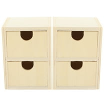 PBPBOX DIY Craft Wooden Small Drawer Unpainted Wood 2Pcs