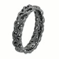 thumbnail image 3 of Sterling Silver Stackable Expressions Black-plated Carved Size 10, 3 of 3