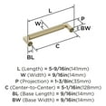 thumbnail image 5 of Amerock Balata 5-1/16 inch (128mm) Center-to-Center Golden Champagne Cabinet Pull, 5 of 6