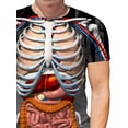 thumbnail image 3 of 3D Human Anatomy Printed Short Sleeve T-Shirt - Harajuku Hip Hop Rock Style Summer Men's and Women's Same Fashion T-Shirt Polyester Fiber Material, Comfortable and Breathable, Suitable for Both Men a, 3 of 6