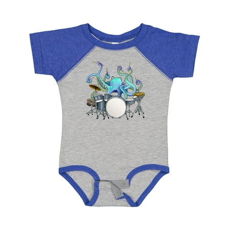 

Inktastic Cute Blue Octopus Drumming Gift Baby Boy or Baby Girl Bodysuit