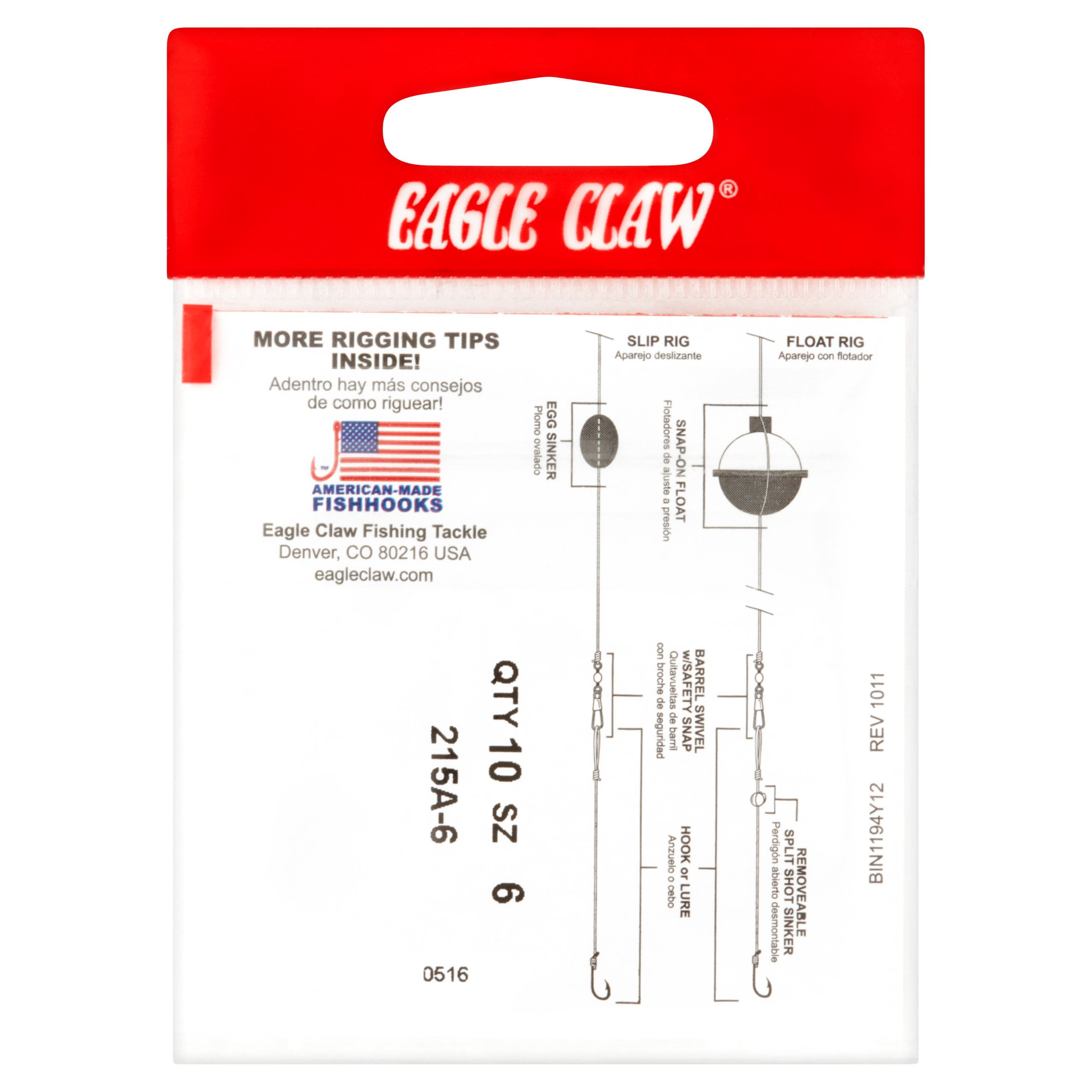 (5 pack) Eagle Claw Cricket Aberdeen Long Shank Fishing Hooks, Light Wire Bronze, Size 6, 10 Pack