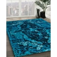 thumbnail image 2 of Ahgly Company Indoor Square Abstract Blue Persian Area Rugs, 7' Square, 2 of 6
