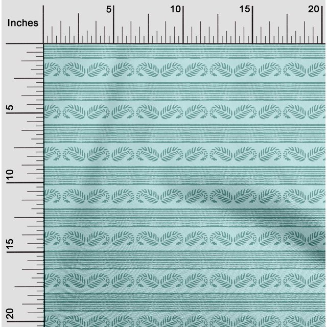 oneOone Cotton Poplin Fabric Stripe & Paisley Block Print Fabric BTY 56 Inch Wide