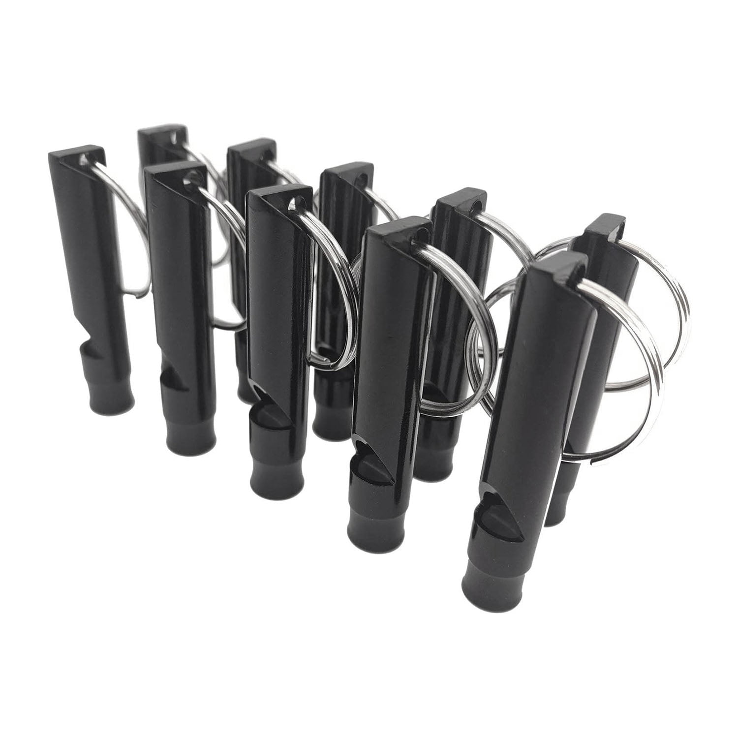 Remingtape Lot De 20 Sifflets Aluminium – 120 DB, Portes-clés, Noir, Pour Sport Et Survie