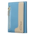 thumbnail image 4 of Allytechgroup Magnetic Card Holder Wallet Compatible with iPhone 16/15/14/13/12 Series, RFID Blocking PU Leather MagSafe Wallet with Kickstand & Zipper Pocket, Holds 6 Cards & Cash, Lightblue, 4 of 12