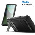 thumbnail image 2 of Encased Falcon Designed for Google Pixel 7a Case with Kickstand and Tempered Glass Screen Protector, Full Body Protective Phone Case with Metal Stand (Black), 2 of 5